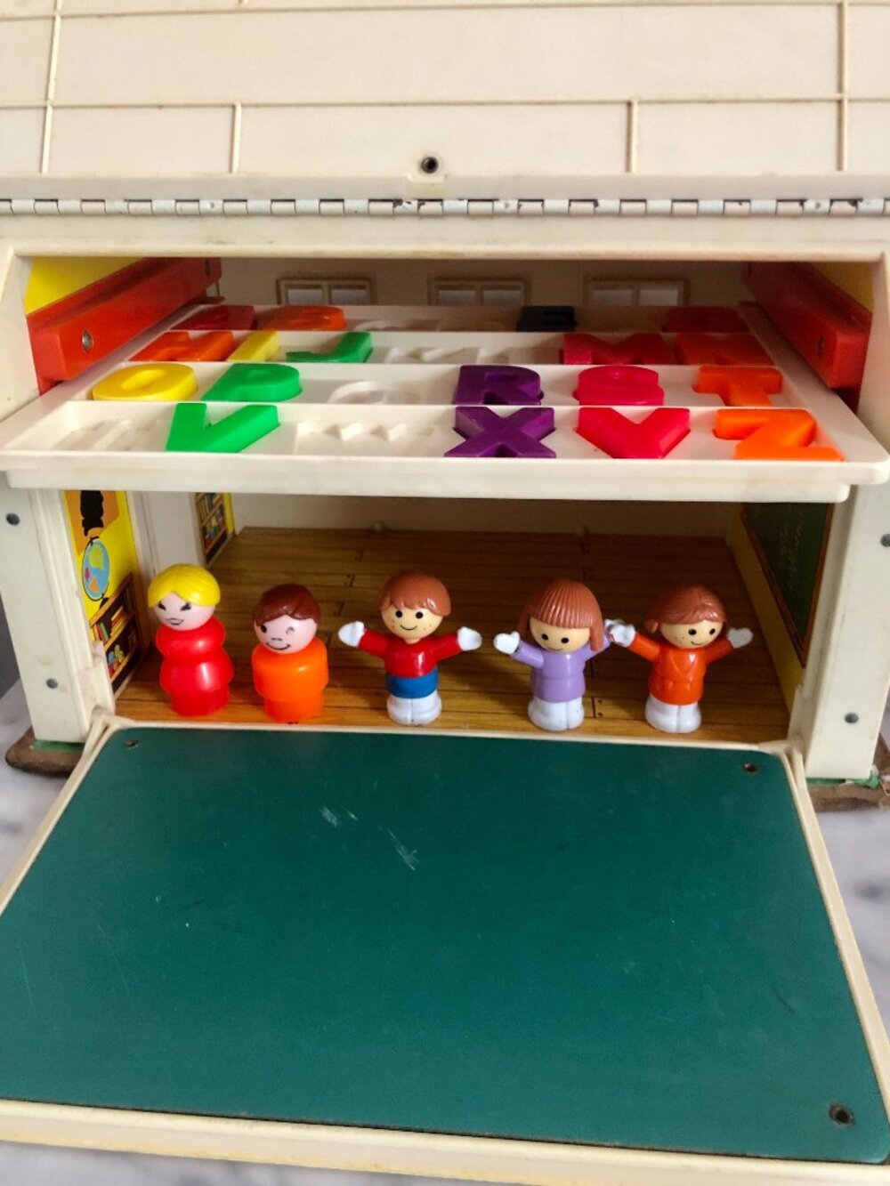Fisher Price Little People Play Family School House #923 Vtg 1970s With Bell - Picture 5 of 16